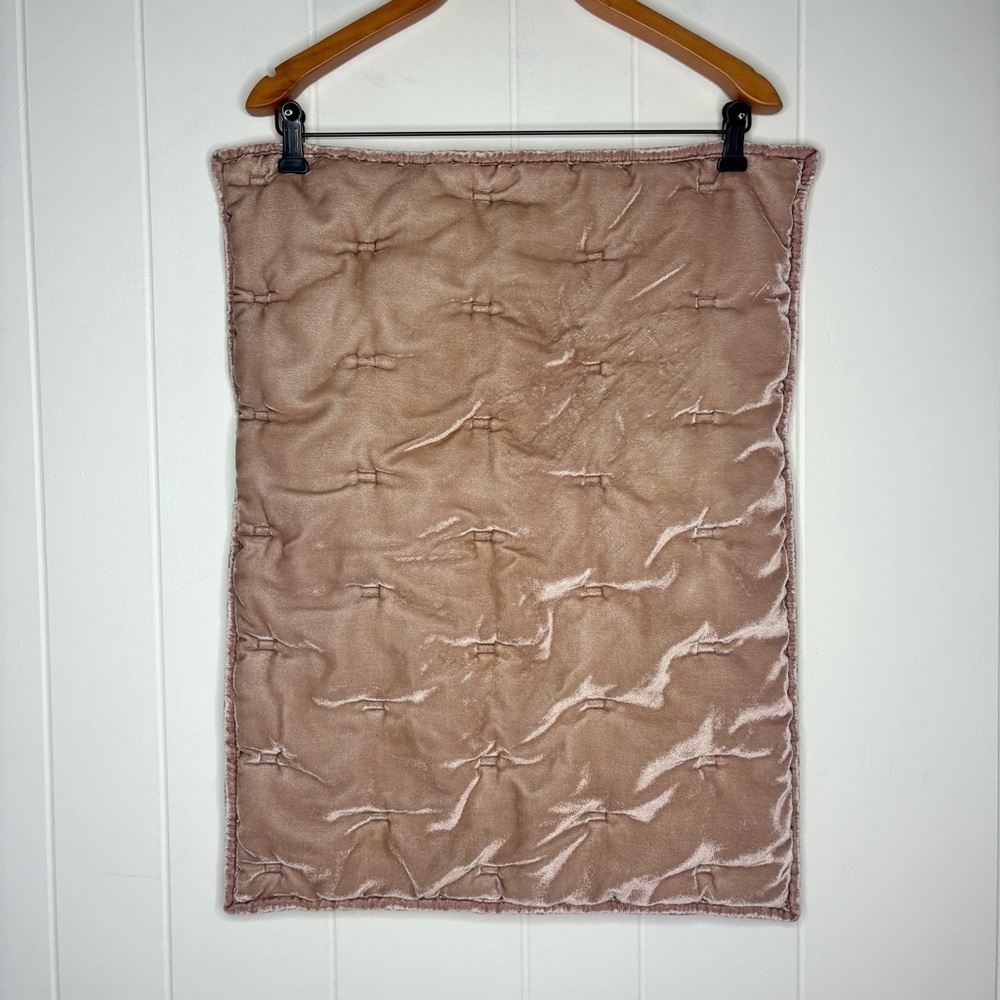 West Elm Dusty Pink Velvet Quilted Pillow Sham Pillow Case Standard Girly Preppy - Picture 3 of 10